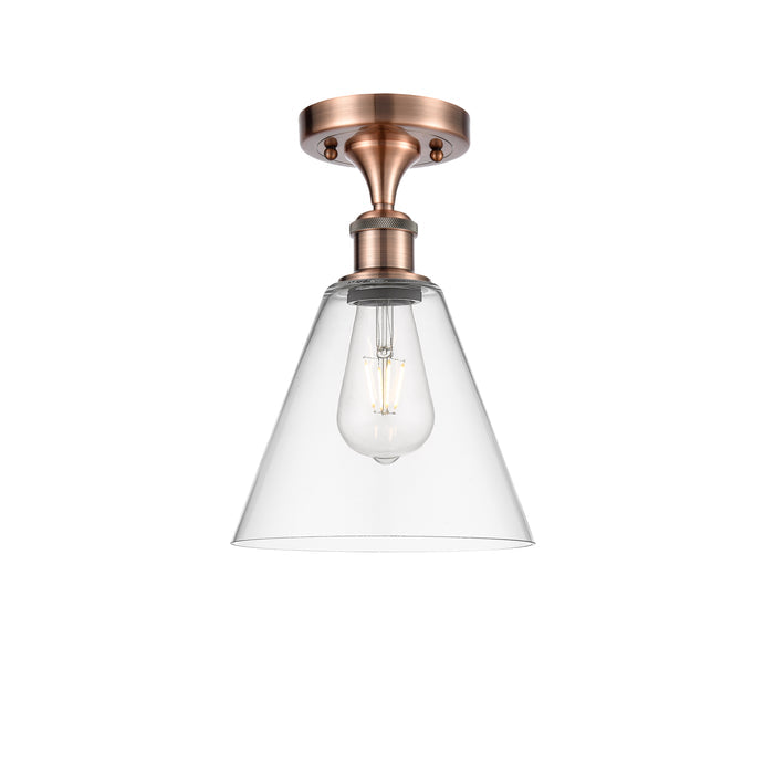 Edison Semi-Flush Mount Brushed Satin Nickel