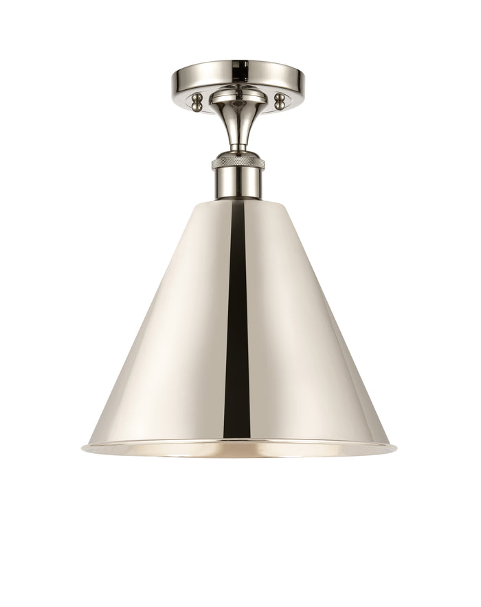 Edison Semi-Flush Mount Brushed Satin Nickel