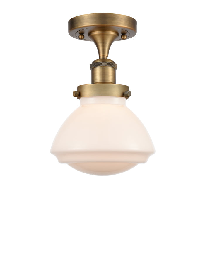Edison Semi-Flush Mount Brushed Satin Nickel