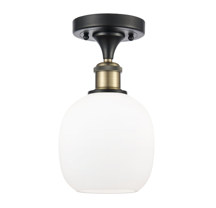 Edison Semi-Flush Mount Brushed Satin Nickel