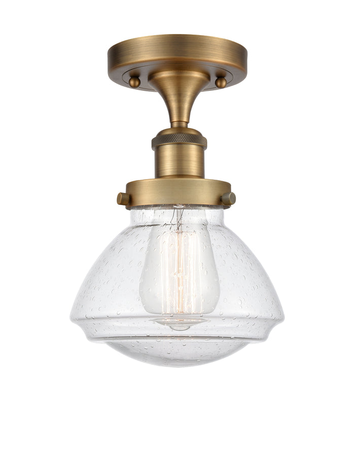 Edison Semi-Flush Mount Brushed Satin Nickel