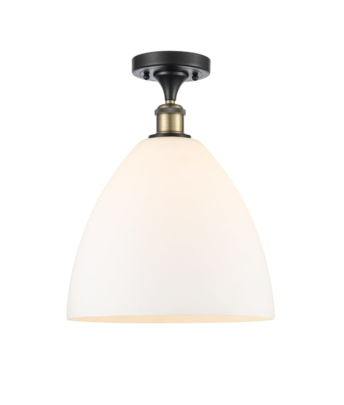 Edison Semi-Flush Mount Satin Nickel 8 Inch