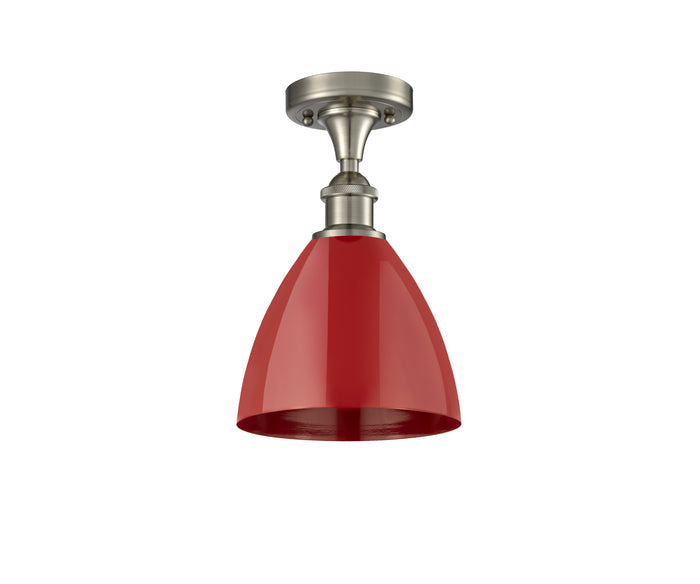 Brushed Satin Nickel / Red