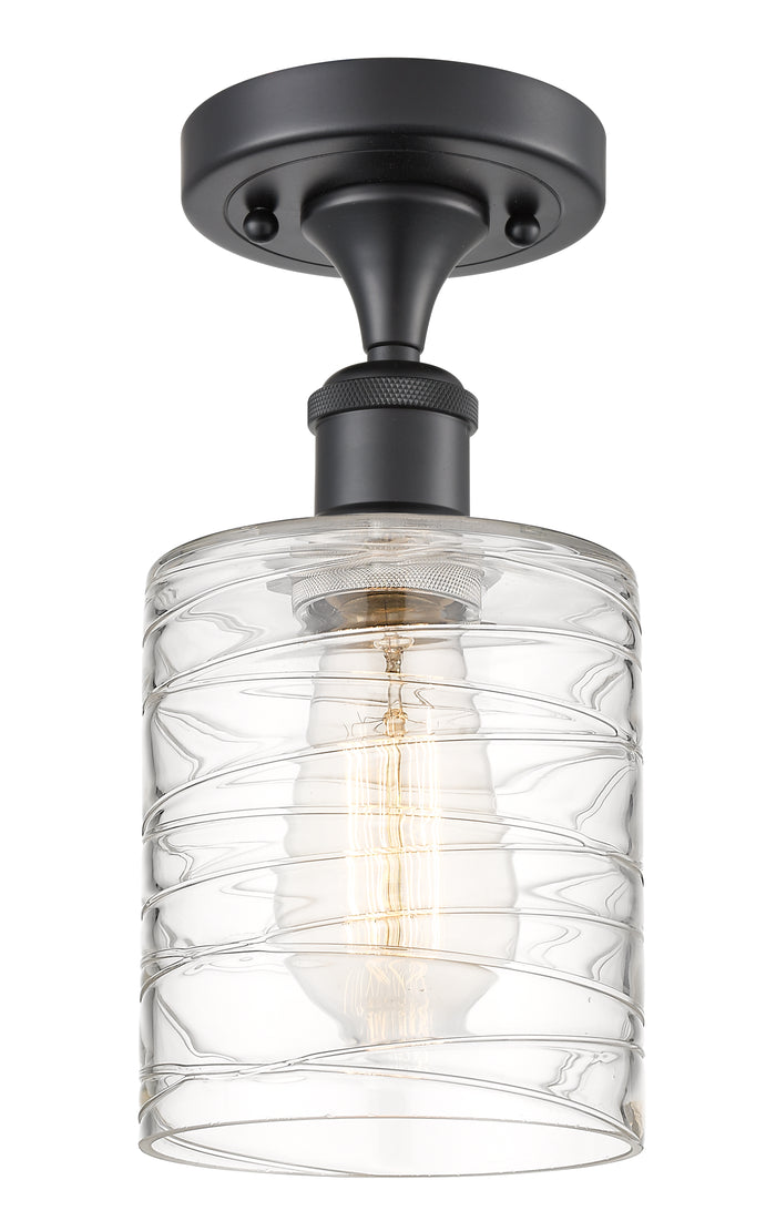 Edison Semi-Flush Mount Satin Nickel