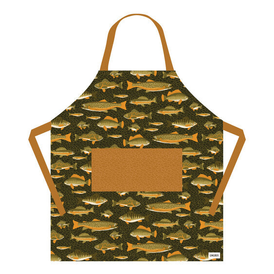 Apron with fish pattern on a white background