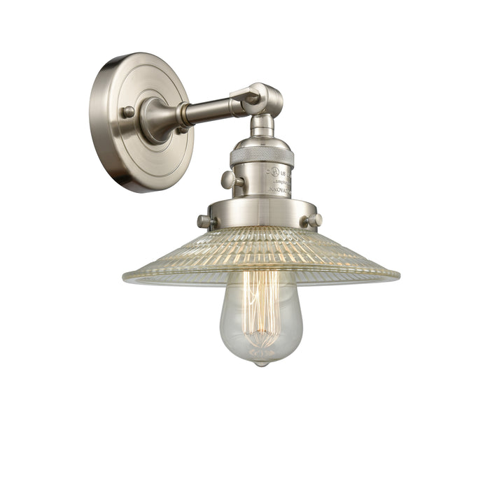 Brushed Satin Nickel / Clear Halophane