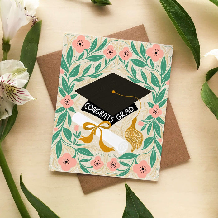 Grad Floral Card - Gingiber