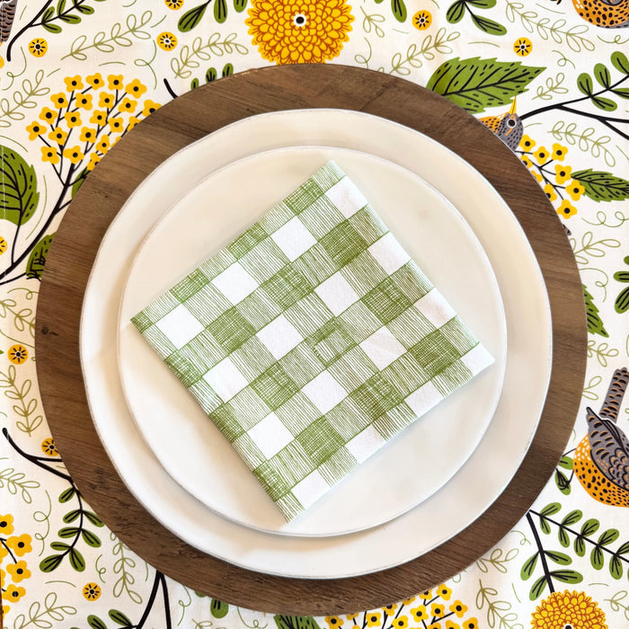 Green Gingham Cloth Napkins - Gingiber