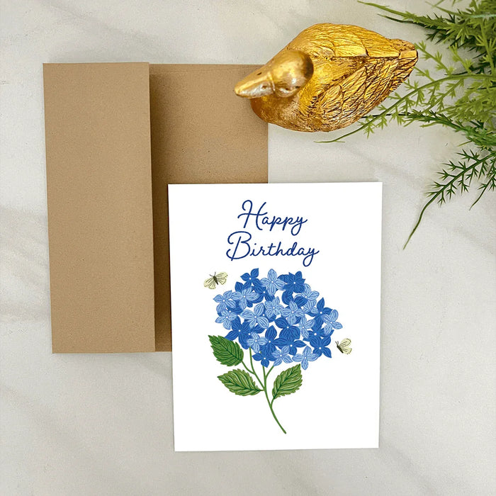 Hydrangea Happy Birthday Card - Gingiber