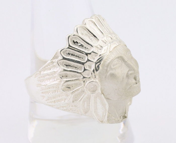 Indian Chief Ring 925 Sterling Silver SOLID CAST 925 STERLING SILVER Size 11.25