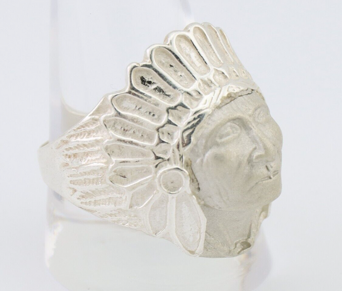 Indian Chief Ring 925 Sterling Silver SOLID CAST 925 STERLING SILVER Size 12