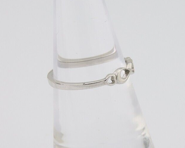 Infinity Heart Promise Ring 925 Solid Silver Size 6.0