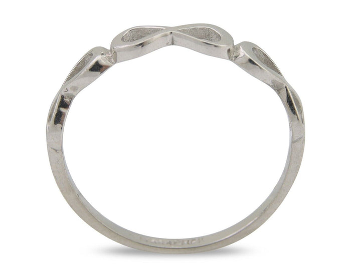 Infinity Heart Promise Ring 925 Solid Silver Size 8.25