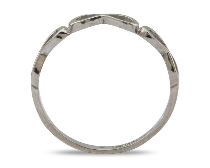 Infinity Heart Promise Ring 925 Solid Silver Size 8.25