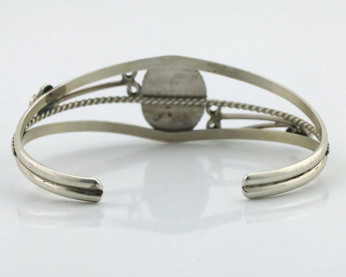 Navajo Bracelet 925 Silver Natural Blue Turquoise Native American Artist C.80's