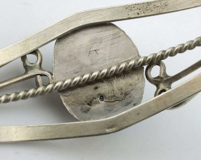 Navajo Bracelet 925 Silver Natural Blue Turquoise Native American Artist C.80's