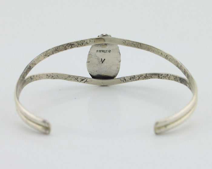 Navajo Bracelet 925 Silver Sleeping Beauty Turquoise Signed Robert Vandover C80s