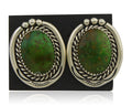 Navajo Clip On Earrings 925 Silver Natural Turquoise Native Artist C.80's