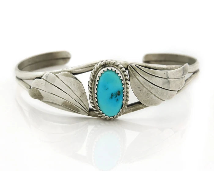 Navajo Cuff Bracelet 925 Sterling Silver Turquoise Vintage Handmade