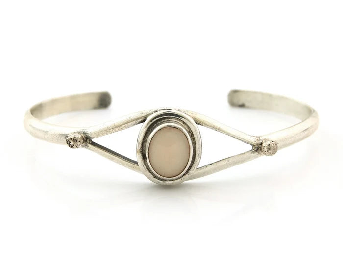 Navajo Cuff Bracelet Sterling Silver Authentic Pink Muscle Native Artist