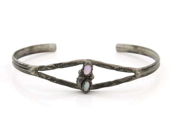 Navajo Cuff Bracelet Sterling Silver Authentic Pink Muscle Native Artist