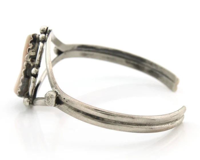 Navajo Cuff Bracelet Sterling Silver Authentic Pink Muscle Native Artist