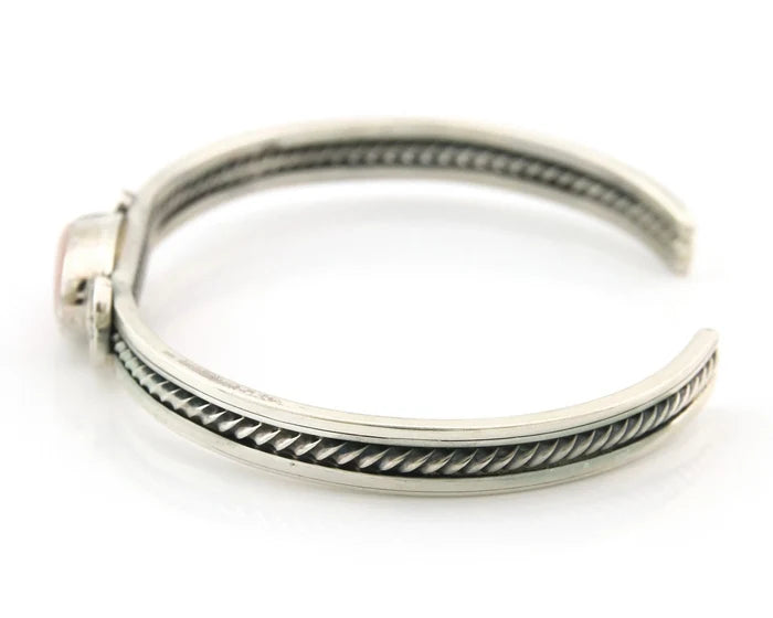 Navajo Cuff Bracelet Sterling Silver Authentic Pink Muscle Native Artist