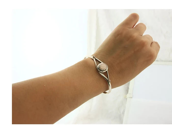Navajo Cuff Bracelet Sterling Silver Authentic Pink Muscle Native Artist