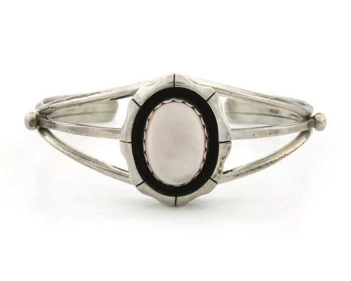 Navajo Cuff Bracelet Sterling Silver Authentic Pink Muscle Signed K