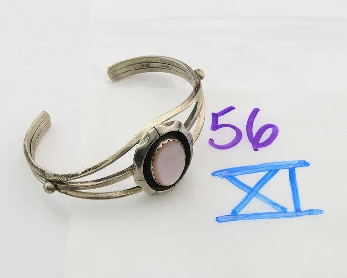 Navajo Cuff Bracelet Sterling Silver Authentic Pink Muscle Signed K