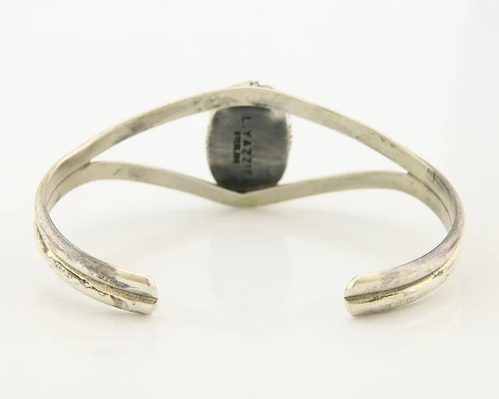 Navajo Cuff Bracelet Sterling Silver Authentic Pink Muscle Signed L Yazzie