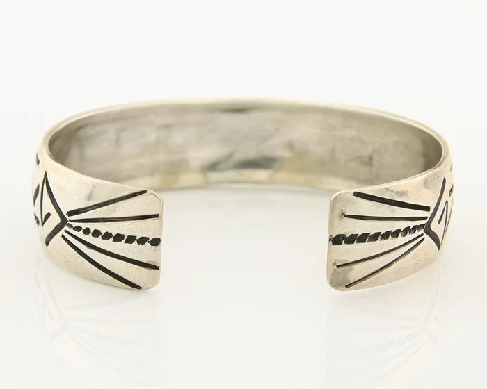 Navajo Cuff Bracelet Sterling Silver Authentic Turquoise Signed Stanley Bain