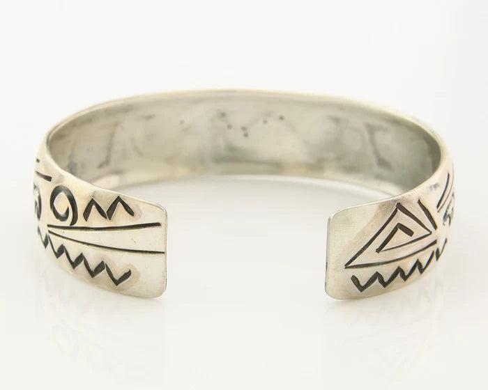 Navajo Cuff Bracelet Sterling Silver Authentic Turquoise Signed Stanley Bain