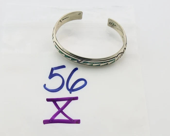Navajo Cuff Bracelet Sterling Silver Authentic Turquoise Signed Stanley Bain