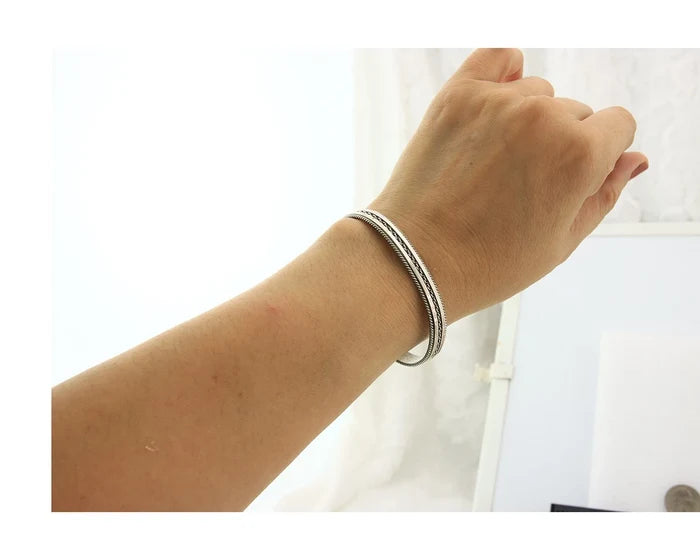 Navajo Cuff Bracelet Sterling Silver Signed Tahe Vintage Handmade