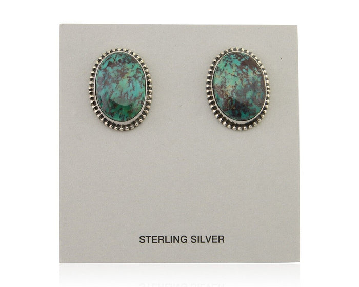 Navajo Dangle Earrings 925 Silver Blue Turquoise Signed Melissa Yazzie C.80's
