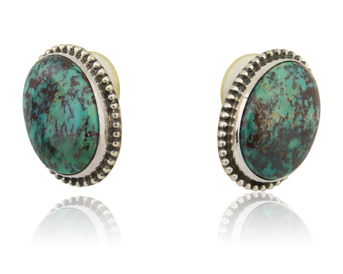 Navajo Dangle Earrings 925 Silver Blue Turquoise Signed Melissa Yazzie C.80's