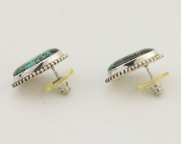 Navajo Dangle Earrings 925 Silver Blue Turquoise Signed Melissa Yazzie C.80's