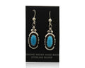 Navajo Dangle Earrings 925 Silver Sleeping Beauty Native Artist C80s
