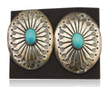 Navajo Earrings 925 Silver Blue Turquoise Native American Artist C.80's