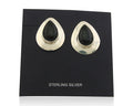 Navajo Earrings 925 Silver Handmade Natural Black Onyx Native American C.80's