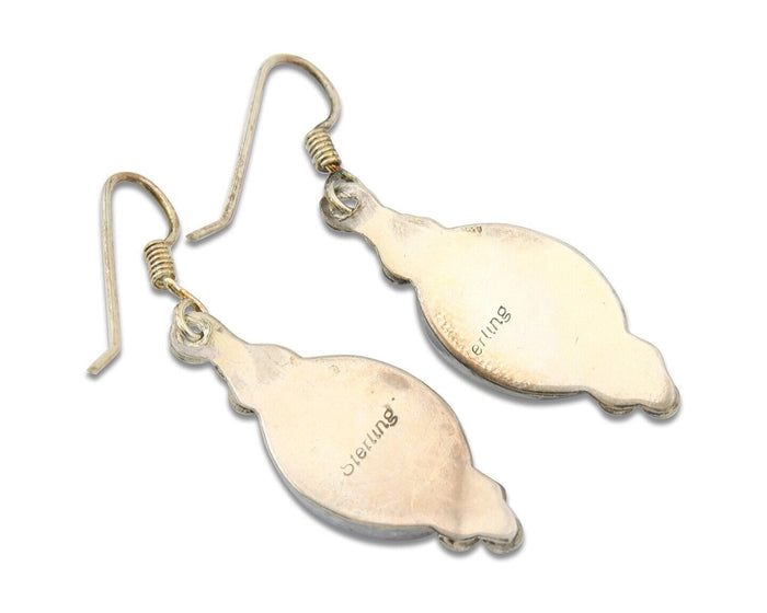 Navajo Earrings 925 Silver Natural Lapis Native American Artist C.80's
