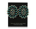 Navajo Earrings 925 Silver Sleeping Beauty Turquoise Signed B Yazzie C.80's