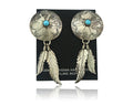 Navajo Earrings Sterling Silver Turquoise Vintage Dangle Signed L Ramone