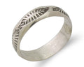 Navajo Hand Stamped Band 925 Silver 5.0 mm Signed Larry Chavez Size 6.35 C.80's