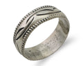Navajo Hand Stamped Band 925 Silver 6.0 mm Native Artist Size 6.0 C.80's