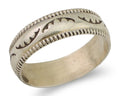 Navajo Hand Stamped Band 925 Silver 6.0 mm Native Artist Size 7.5 C.80's