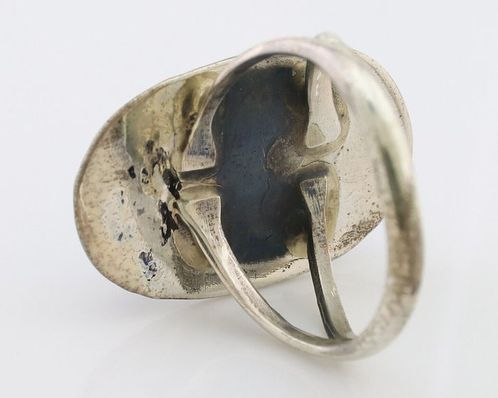 Navajo Handmade Ring 925 Silver Kingman Turquoise Size 5.25 C.80's
