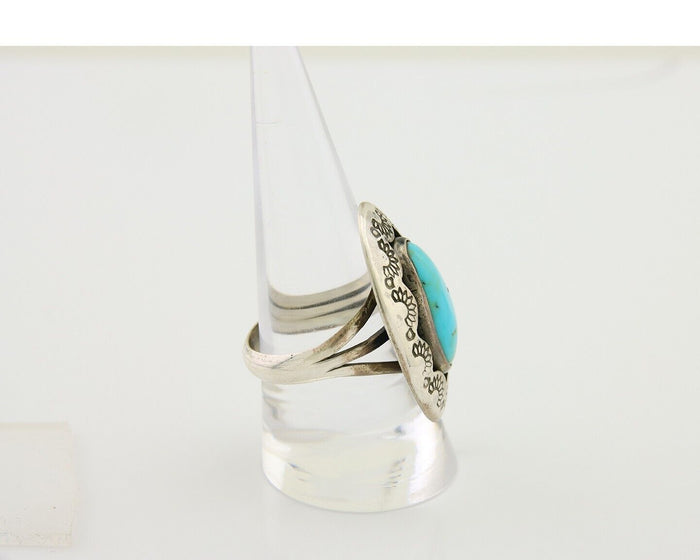 Navajo Handmade Ring 925 Silver Natural Arizona Signed M Horse C.80's