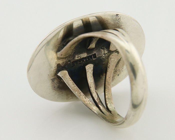 Navajo Handmade Ring 925 Silver Natural Arizona Signed M Horse C.80's